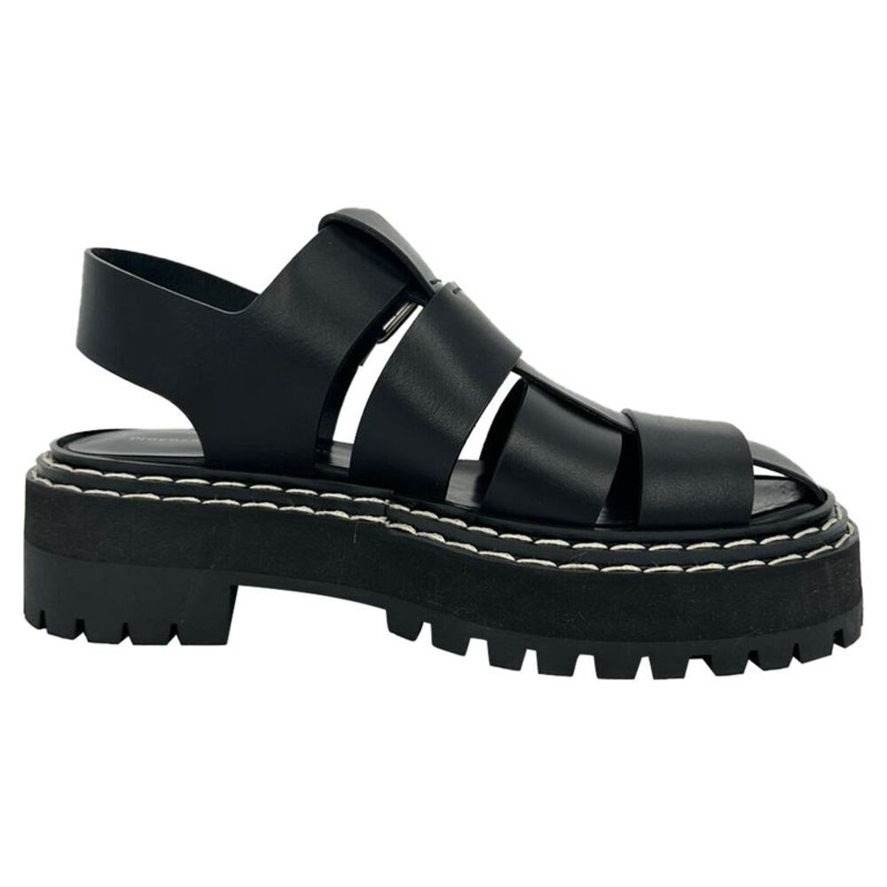 Proenza Schouler Lug Sandals in Black Leather